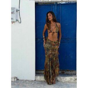 OUTCAST Women's Casi Maxi Dress Size XS In Safaria